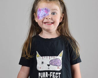 Purr-fect patcher t-shirt: Kid and Adult
