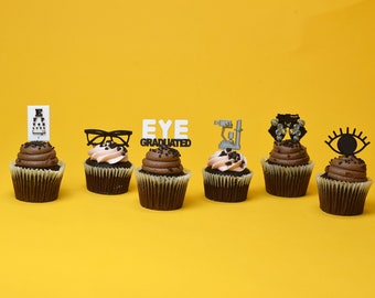 Optometry graduation Cupcake toppers, Optometry gift, Optometrist, Eye doctor, doctor cupcake topper, eye cupcake topper,  graduation