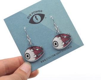 Eye Anatomy Earrings, Optometry Gift, Stainless Steel Hooks