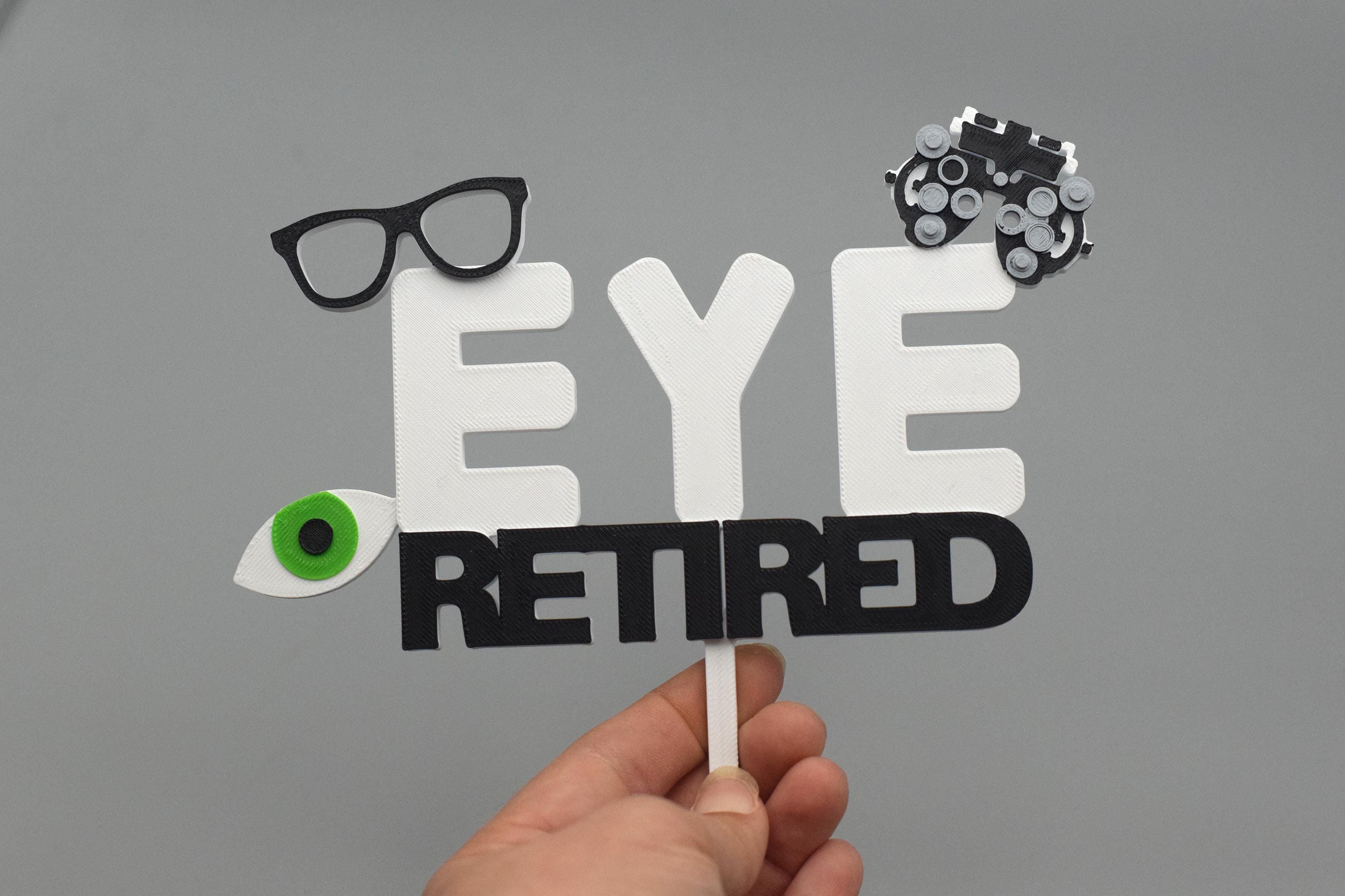 Optometry retired Cake topper Optometry gift Optometrist Eye doctor eye gift glasses party decor topper graduation optician eye power