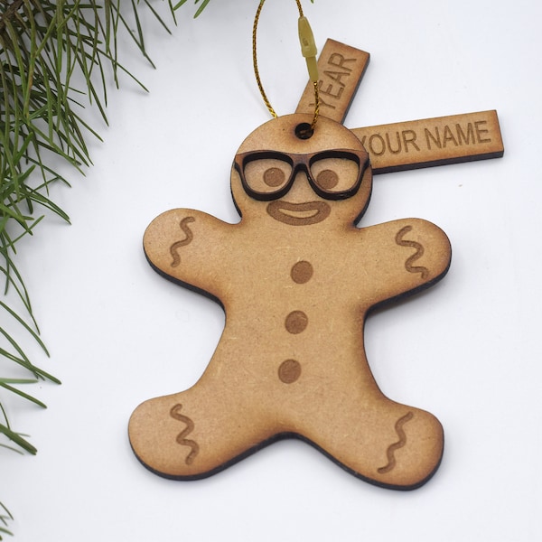 Wood Glasses Gingerbread man Christmas ornament Eye glasses Ornament Kids glasses optometry Christmas ornament Optometrist Glasses ornament