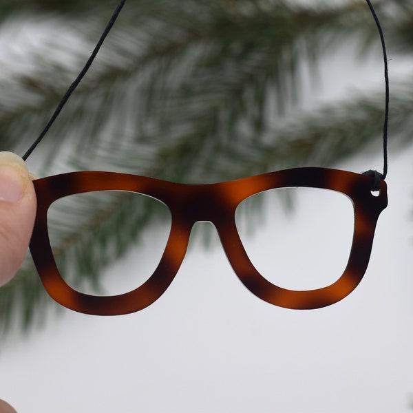 Tortoise shell Glasses ornament Glasses Christmas ornament optometry Christmas ornament Optometry gift Optometrist Optician gift eye power