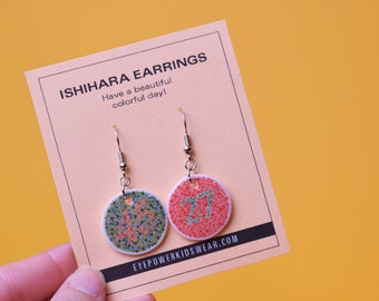 ISHIHARA earrings, 2 options, Optometry Gift, Optometrist, Eye Dr Gift, Eye, Doctor, Glasses, color blind