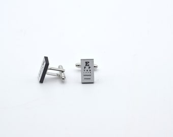 Eye Chart Cuff Links: Optometry Gift for Eye Doctor