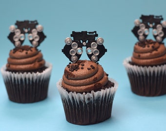 Phoropter Cupcake toppers, Optometry gift, Optometrist, Eye doctor, doctor cupcake topper, Optometry cupcake topper,  graduation, Eye Power