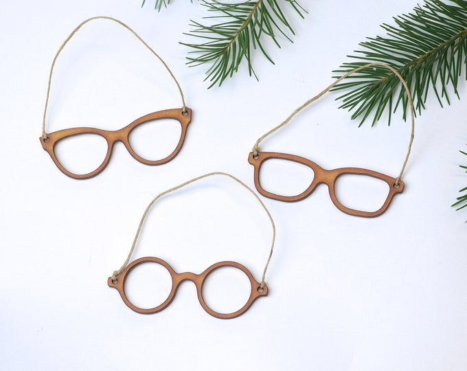 Small Glasses Ornament SET of 3, Glasses Christmas Ornament, Optometry