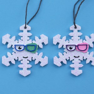 Glasses Snowflake Ornament, Eye Patch Ornament, Glasses Ornament, Hand ...