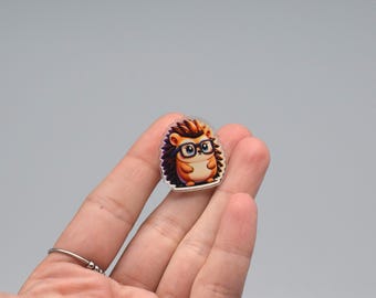 Eye Chart hedgehog Pin: Acrylic Optometry Brooch, Eye Doctor Gift