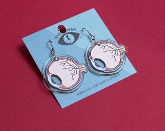 Eye Anatomy Acrylic Earrings, Optometry Gift