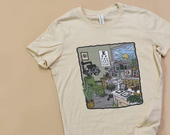 Eye doctor office T-shirt: Phoropter, snellen eye chart
