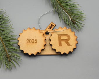Adorno navideño de estuche de madera para lentes de contacto: etiqueta de nombre personalizada