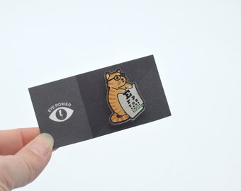 Optometrist Cat Pin: Eye Chart, Eye Doctor Gift