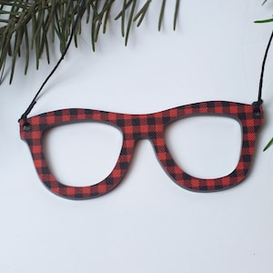 Red and black Glasses ornament, Glasses Christmas ornament, optometry Christmas ornament, Optometry gift, Optometrist, Optician, eye