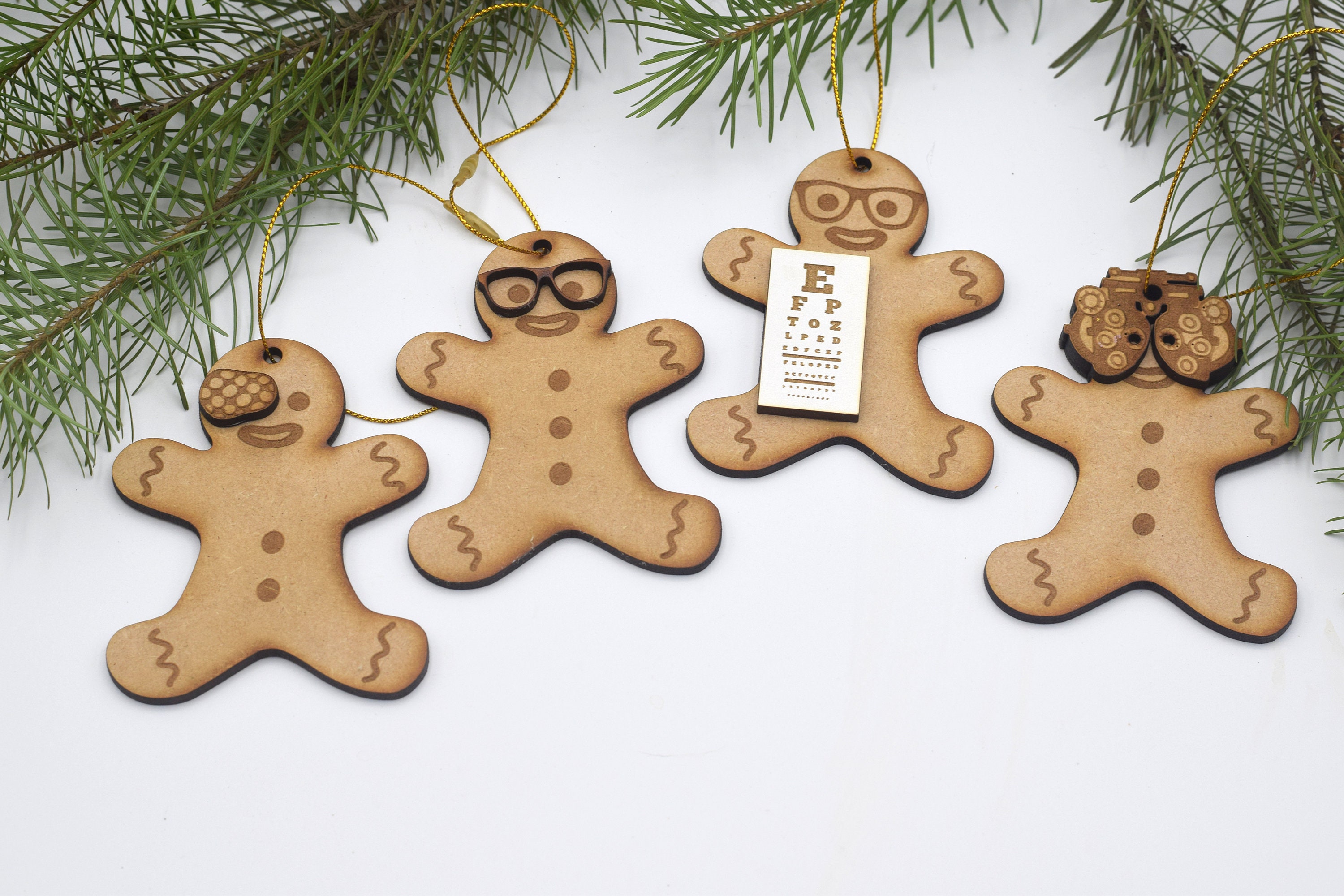Eye Chart Gingerbread Man Christmas Ornament Optometry Christmas ...