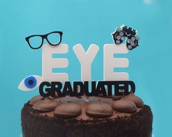 Optometry graduation Cake topper Optometry gift Optometrist Eye doctor eye gift glasses party decor topper graduation optician eye power