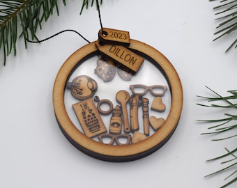 Optometry shaker ornament eye ornament optometrist Eye doctor Optometry gift Phoroptor ornament eye doctor ornament gift Eye Power eye