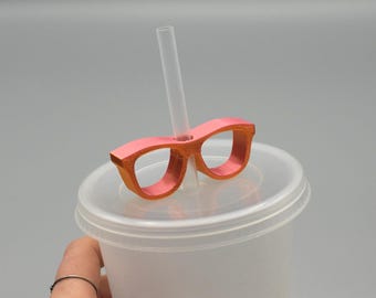 Décoration en paille de verre dorée et rose : cadeau d'optométrie