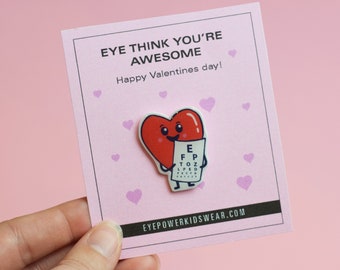 Valentines eye chart pin, brooch, Optometry Gift, Optometrist, Eye Dr Gift, Glasses pin, Optometrist valentine, Eye doctor valentine gift