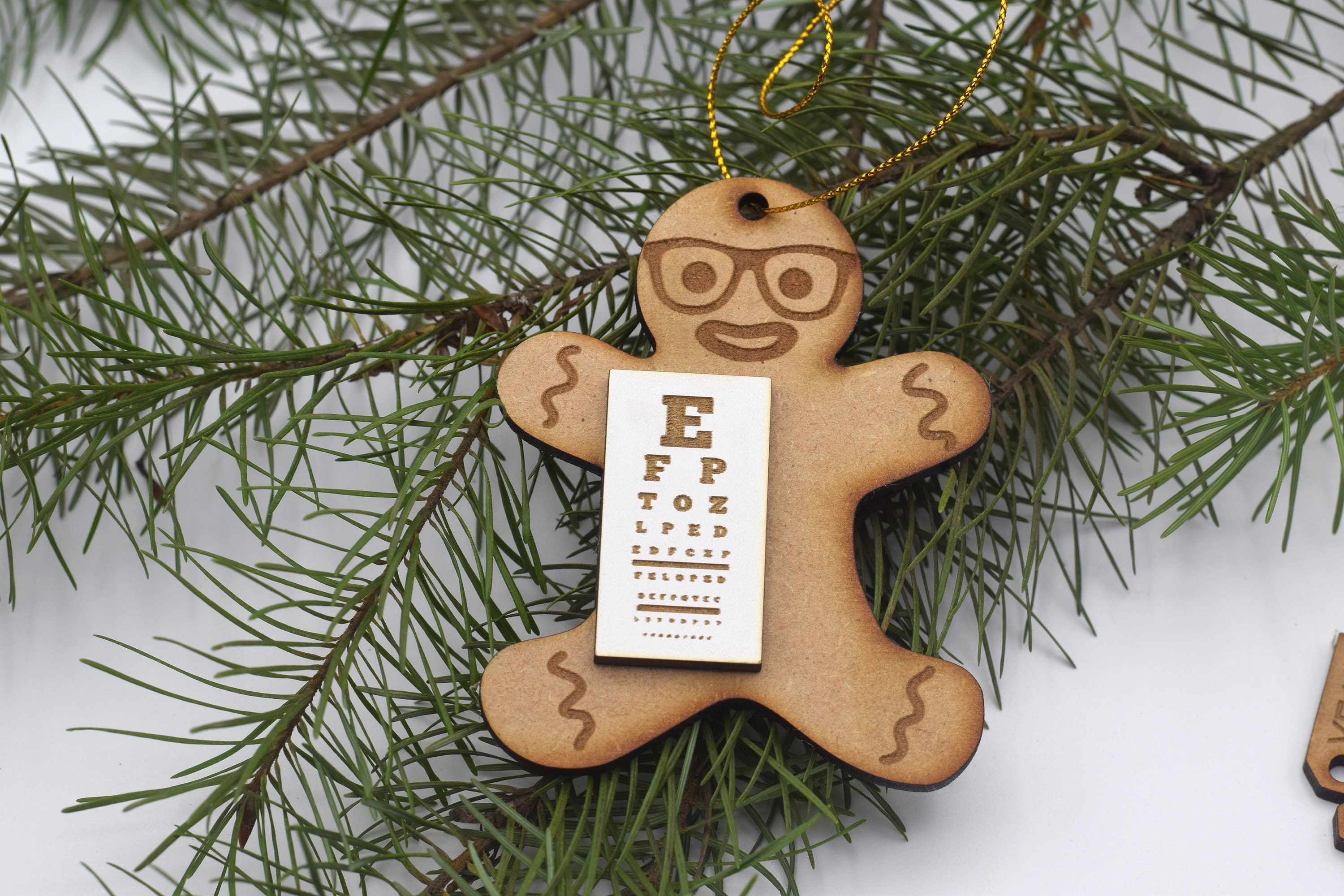 Eye Chart Gingerbread Man Christmas Ornament Optometry Christmas ...