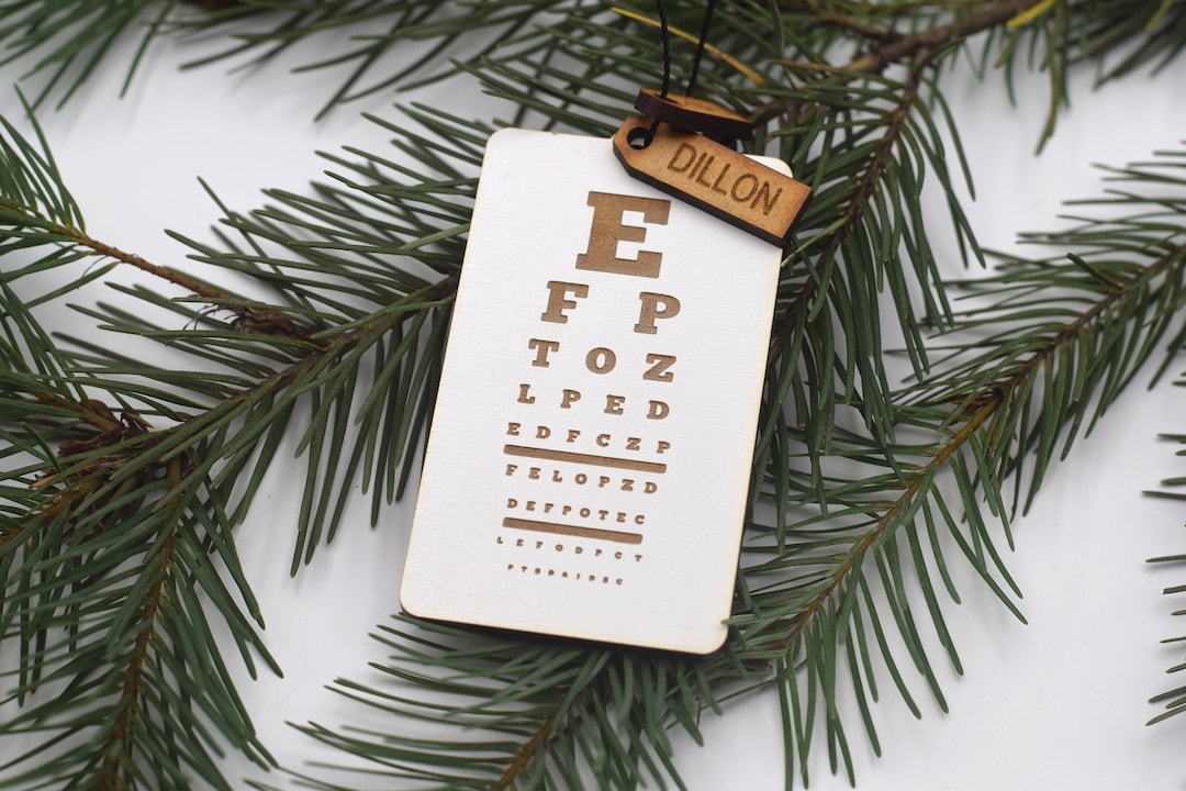 Wood Eye Chart Christmas Ornament Optometry Christmas Ornament