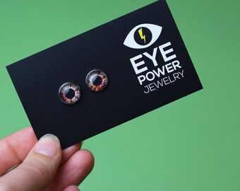 Brown Eye Earrings, Optometry Earrings, Optometry Gift, Optometrist, Eye Dr Gift, Eye, Doctor,
