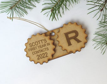Custom Contact Lens Case Christmas Ornament, Eye Doctor Gift