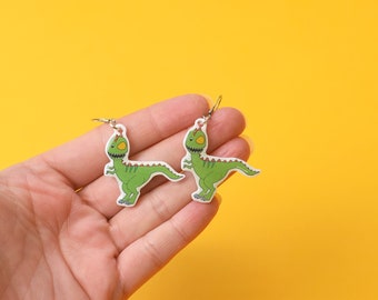 Pendientes De Parche Ocular Dino, Pendientes parche, Optometrista, Optometría pediátrica, Regalo optometría, Regalo Eye Dr, Ojo, Doctor, Gafas, Dino eye power