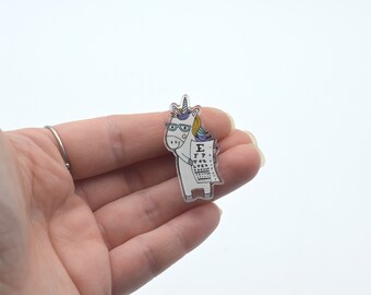 Eye Chart Unicorn pin eye doctor pin brooch jewelry eye pin snellen eye chart Optometry pin optometry jewelry eye doctor gift Eye power