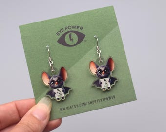 Eye chart bat Earrings Eye doctor Earrings Optometry Gift Optometrist Eye Doctor Gift Halloween Optometry for white coat eye doctor Jewelry