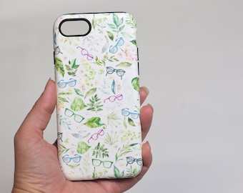 Plant and glasses Optometry phone case, glasses phone case, eye glasses phone case, optometrist, Optometry gift, OD, Glasses gift, Eye Power