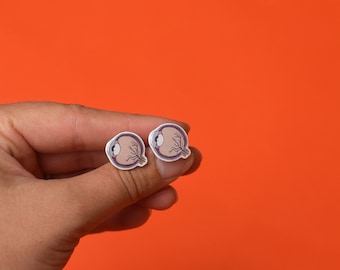 Eye anatomy stud Earrings, eye, eye anatomy jewelry, optometrist, optometry gift, Optometry earrings, Eye doctor, Hand made, Eye Power