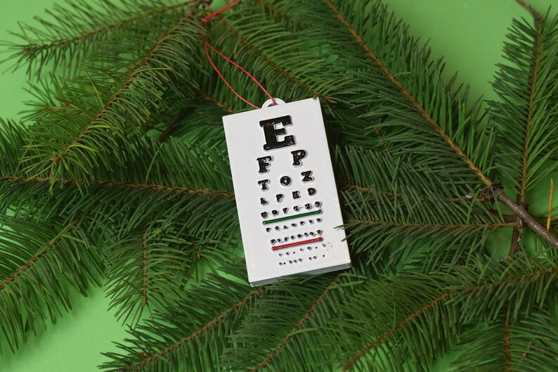 Eye Chart Christmas Ornament Optometry Christmas Ornament - Etsy
