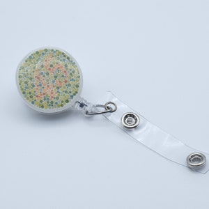 Carrete de insignia de ISHIHARA, carrete de insignia de oculista, optometría, optometrista, ojo, anatomía del ojo, regalo de oculista, carrete de insignia de médico, regalo de ojos poder ocular