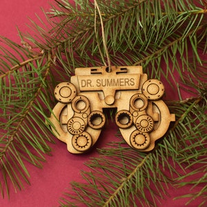 Wood Phoropter Christmas ornament, Optometry ornament, optometrist, Eye doctor, Optometry gift, Phoropter, Custom doctor gift, Eye Power,