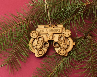 Wood Phoropter Christmas ornament, Optometry ornament, optometrist, Eye doctor, Optometry gift, Phoropter, Custom doctor gift, Eye Power,