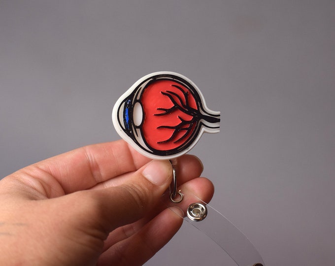 Eye Anatomy Badge Reel, Eye Doctor Badge Reel, Optometry, Optometrist
