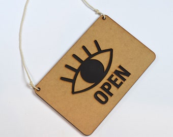 Eye open closed sign, Optometry sign, Optometrist, Eye doctor, Eye doctor decor, Optometry office, Eye Power, eye sign, eye decor, open sign