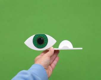 3D printed GREEN Eye Business Card Holder: Optometry Gift