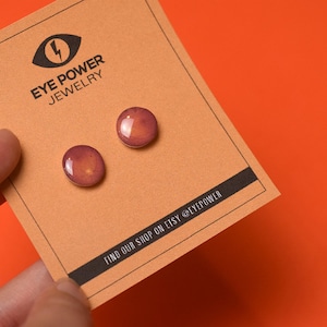 Orecchini a bottone con occhio retinico, gioielli retinici, orecchini per optometria, gioielli per optometria, regalo per optometria, optometrista, gioielli per occhi, potere degli occhi