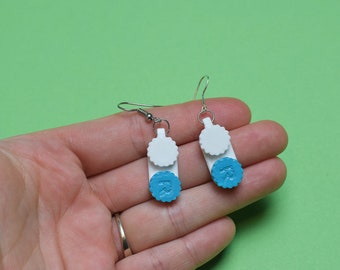 Boucles d'oreilles étui à lentilles de contact, boucles d'oreilles d'optométrie, optométriste, bijoux d'optométrie, étui de contact, eye power, cadeau d'optométrie, ophtalmologiste