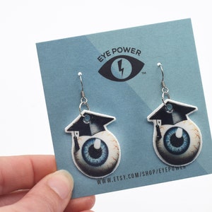 Orecchini occhio di laurea gioielli occhio optometria regalo di laurea optometrista oculista regalo regalo di laurea anatomia dell&#39;occhio oculista potere dell&#39;occhio