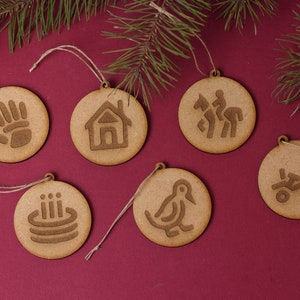 Allen symbol Ornament set of 6, Optometry gift, Optometrist, Eye doctor, Eye doctor ornaments, Optometry gift, eye chart ornament, eye gift