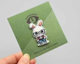 Broche de optometría del conejito de Pascua, broche de gafas - Regalo para oftalmólogo