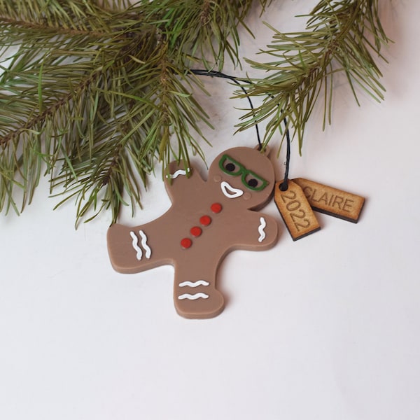 Gingerbread Man Christmas Ornament with Glasses, Optometry Gift