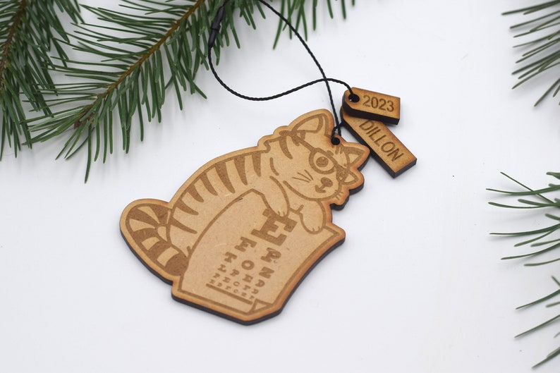 Wood Cat Eye Chart Christmas Ornament Optometry Christmas Ornament ...