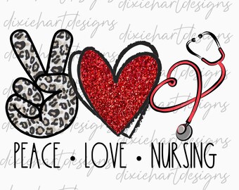 Download Peace Love Nurse Etsy