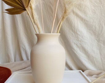 Hand Painted | Wedding Decor | Matte Boho Vase | Bouquet Vase | Neutral Vase | Fall Decor