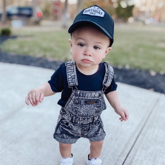 BIRTHDAY BABY TRUCKER Hat, Infant Baseball Cap, Knuckleheads Black