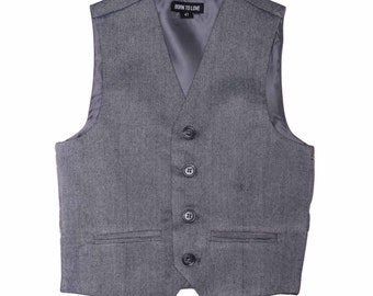 Boys Grey Cotton Vest by Italian Designer Grigio Perla