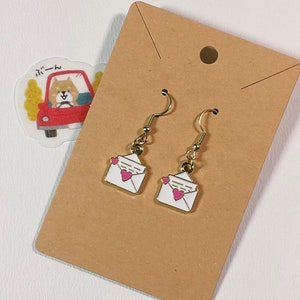 cute love letter earrings